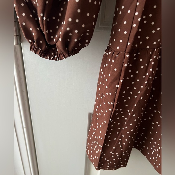 BROWN POLKA DOT DRESS - Picture 3 of 5